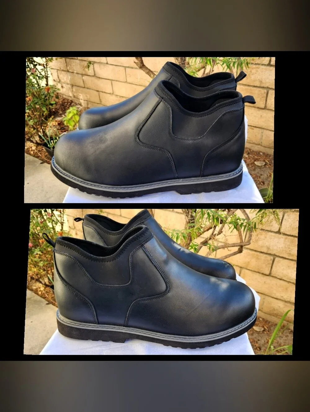 $138 Men Big & Tall 17EW Boulder Creek Kingsize ankle boots black leather 17 EW